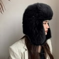 thumbnail image 4 of Wancir Cute Faux Fur Bear Ear Warm Hat with Earflaps Furry Animal Cap Winter Beanie Hat Windproof Cap Hat for Women Girls, 4 of 4