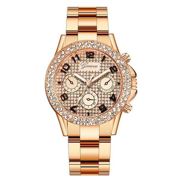 Reloj de cuarzo para mujer, relojes para mujer, reloj de moda para mujer, reloj de acero inoxidable, reloj informal de vestir, reloj de pulsera de cristal, joyería general.