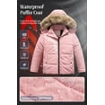 thumbnail image 4 of Chrisuno Girls Hooded Winter Coat Snow Sports Outwear Insulated Ski Jacket Fleece Lined Kids Zip Up Jacket Pink 14-16, 4 of 5