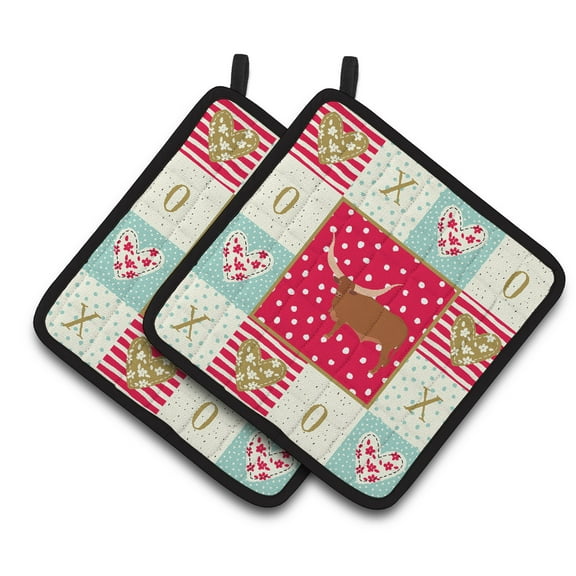 Ankole-Watusu Cow Love Pair of Pot Holders