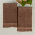 thumbnail image 4 of Superior Rolla Cotton Geometric Soft Bath Sheet Set of 2, Chocolate, 4 of 14