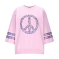 thumbnail image 6 of HOMBOM Womens Hoodless Sweatshirt Oversized Crew Neck Pink 3/4 Sleeve Graphic Tops for Women Fall, 6 of 7