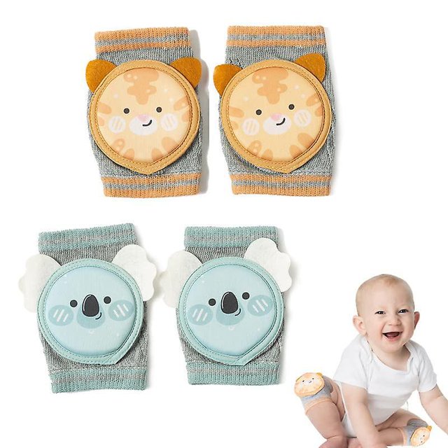 2 pares de rodilleras para bebés para gatear, protectores de rodillas para bebés, rodilleras transpirables para gatear con almohadilla de esponja, rodilleras antideslizantes, calentadores de piernas,