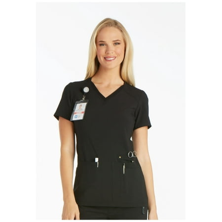 

Cherokee Iflex Women s Scrubs Top V-Neck Knit Panel CK605