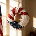 thumbnail image 4 of Patriotic Eagle Wooden Door Wreath with American Flag Design, 30cm Flat 4th of July Decor, 4 of 5