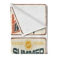 thumbnail image 2 of Retro Soft Flannel Fleece Blanket, Summer Holiday Vintage Camping Beach Sign Boards in Old Style Faint Colors Art Print, Cozy Plush for Indoor and Outdoor Use, 70" x 90", Multicolor, by Ambesonne, 2 of 5