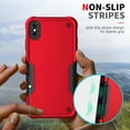 thumbnail image 7 of JTCASES for iPhone XS/X Case, Support Wireless Charging Non-slipping 2-Layer Shockproof Drop Resistant Lens Protection Heavy Duty Protective Slim Shell, Red, 7 of 7