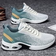 thumbnail image 4 of pwidon Men's Air Cushion Running Shoes Breathable Knit Athletic Sneakers Non Slip Walking Gym Workout Trainers Light Blue 39, 4 of 6