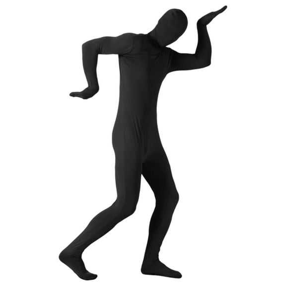 Rubies Mens Black Full Body Stretch Jumpsuit Costume With Removable Hood L