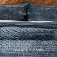 thumbnail image 4 of EVERGRACE Luxury Ruched Velvet Quilt Queen Size, Ultra Soft Bedspread Coverlet Set, Lightweight Velvet Comforter, Quilted Bedding Cover with 2 Matching Shams for All Season, Stormy Blue, 4 of 7