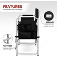 thumbnail image 6 of OmySalon Steel Indoor Folding Chair with Side Table, Black, 6 of 9