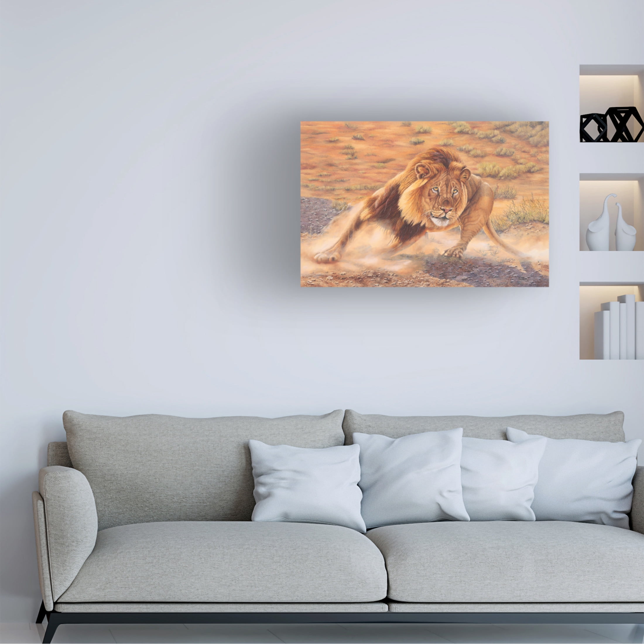 Canvas Wall Art - Delene Lambert 'King of the Jungle' Wall Art for Living Room, Bedroom, or Office Décor by Trademark Fine Art - 24 x 16 Inches