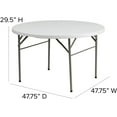 thumbnail image 2 of PRZL 4-Foot Round Bi-Fold Granite White Plastic Event Folding Table with Handle，Only table, not chairs, 2 of 7