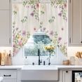 thumbnail image 4 of Pink Spring Floral Swag Kitchen Curtain Valances, Watercolor Botanical Wildflowers Retro Rod Pocket Curtains Window Treatment Decor Valances for Bedroom Bathroom, 2 Panels 36 x 36 Inch, 4 of 9