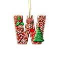 thumbnail image 2 of Hbdhejl 26 Pcs Lettres Rouges Décorations de Sapin de Noël Lettres de Canne de Bonbon avec Motif de Baies Mini Alphabet Ornements Suspendus Fête Maison Sapin de Noël Acrylique 2D, 2 of 4