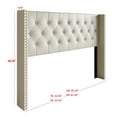 thumbnail image 5 of Home Design Sonoma Twin Tufted Upholstered Headboard with Wingback Design and Nailhead Trim, Cream, Easy Assembly, 5 of 5