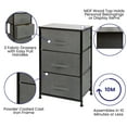 thumbnail image 4 of Flash Furniture Harris 3 Drawer Wood Top Black Cast Iron Frame Vertical Storage Dresser with Dark Gray Easy Pull Fabric Drawers, 4 of 11