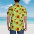 thumbnail image 3 of Lsque Sunflower Leaves pattern Hawaiian Shirt for Men, Unisex Summer Beach Casual Short Sleeve Button Down Shirts-XX-Large, 3 of 9