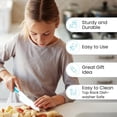 thumbnail image 2 of LibMal Zulay 3-Piece Kids Knife Set for Real Cooking & Baking - Toddler Knives for Cutting Fruits, Veggies, & Cake - Children’s Montessori Knife with Serrated Edges - Safe & Fun Lettuce Knife (Blue), 2 of 8