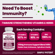 Simply Potent Womens Daily Multivitamin with Vitamin C D Zinc B Complex Biotin Cranberry 60 Capsules