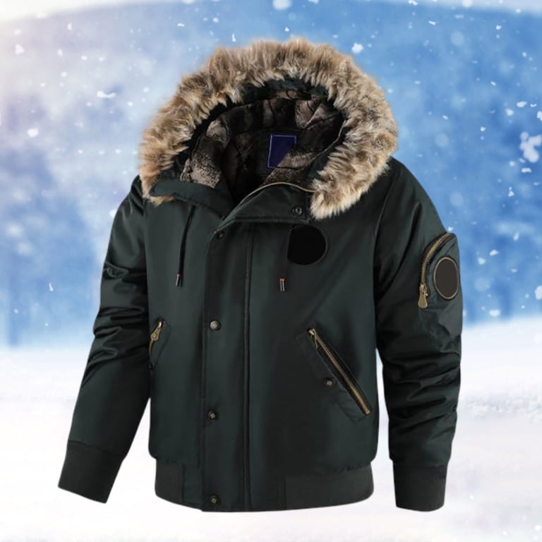 FINALGANG Men Winter Jacket Warm Windproof Thicken Long Sleeve