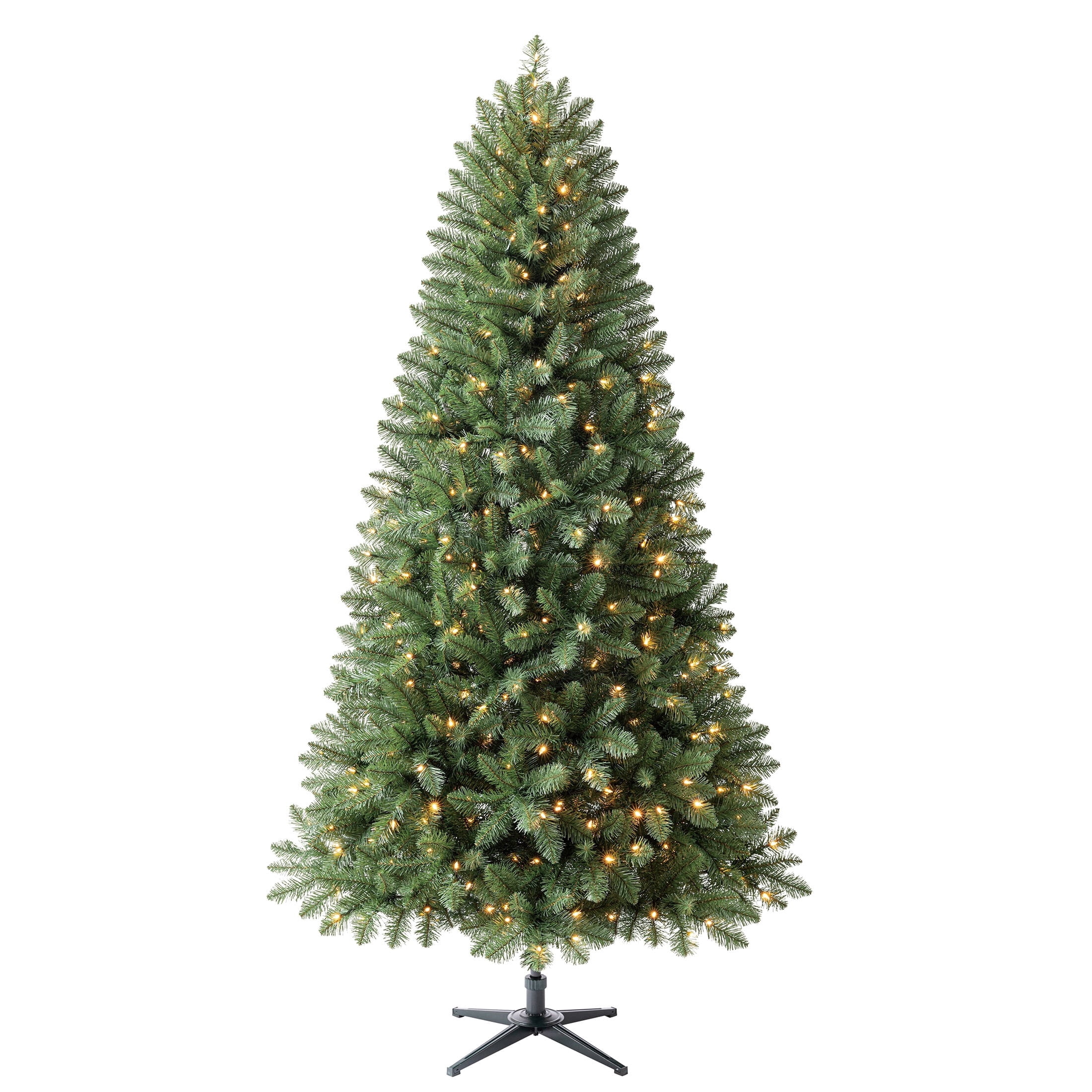 7.5' Pre-Lit Kennedy Fir Green Artificial Christmas Tree with Color-Changing Small LED Lights, Quick Set, and Stand, by Holiday Time