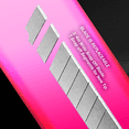 thumbnail image 3 of 20x Bulk Utility Knife Box Cutters Snap Off Blade Neon Pink, 3 of 9