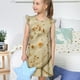 thumbnail image 4 of Balery Taco Tortillas Camisón de princesa para niñas, pijama de algodón con mangas abullonadas, suave y bonito.-Medium, 4 of 6
