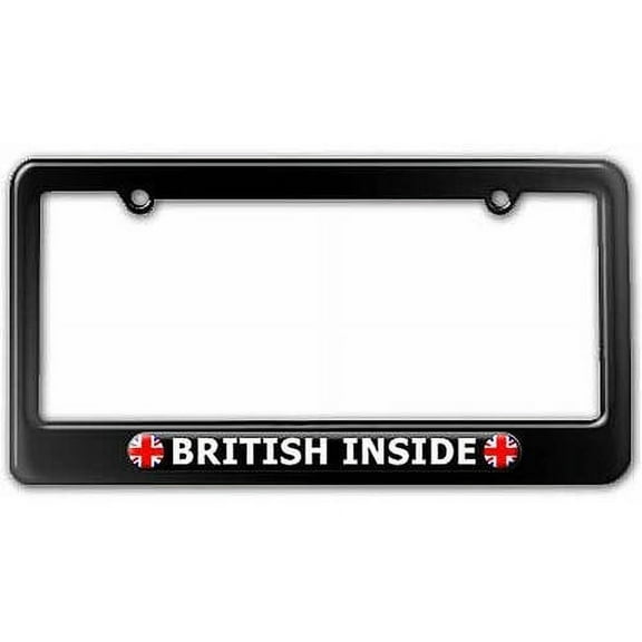 British Inside, UK Country License Plate Tag Frame, Multiple Colors