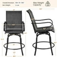 thumbnail image 4 of Yaheetech 2pcs Outdoor Swivel Bar Stools with Armrests and Footrest, Black, 4 of 7