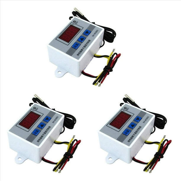 3X Termostato Digital de Microordenador XH-W3002 12V 120W con Sonda Interruptor de Control de Temperatura FríA de