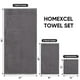 thumbnail image 4 of Juego de toallas de baño HOMEXCEL de microfibra, 8 piezas (gris), 4 of 8
