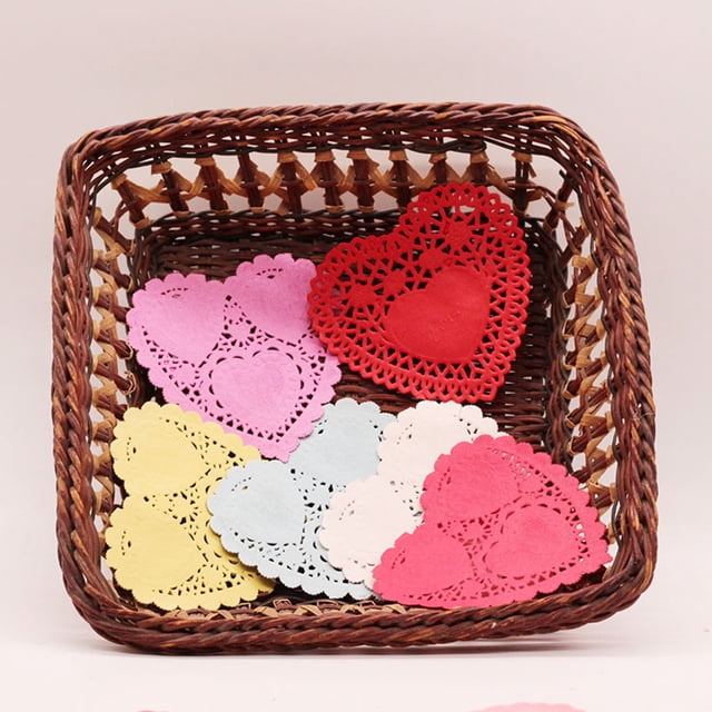 BEADCEST 250Ud Decorativo Rosa Para Tartas Con De Encaje Corazón Delicado
