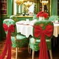 thumbnail image 6 of Upgraded Christmas Velvet Chair Ornament With Red Velvet Bow Chair Cover For Many Holiday Party Decorations E, 6 of 9
