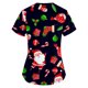 thumbnail image 3 of Tops Para Mujer, Blusa Navideña, Camisas de Moda, Manga Corta, Cuello en V, Uniforme de Trabajo, Estampado Con Bolsillo Odeerbi ODB170829, 3 of 4