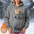 thumbnail image 5 of UOCUFY Pet Pouch Hoodie for Women Cat Dog Carrier Hoodies Carrying Pet Pocket Grey,Size XL, 5 of 9