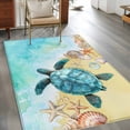 thumbnail image 2 of Sea Turtle Area Rugs 3x5 ft Summer Turquoise Ocean Watercolor Shell Conch Washable Rug Non Slip Indoor Carpet Absorbent Floor Mat for Living Room Bedroom Dining Room, 2 of 9