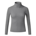 thumbnail image 5 of Women Knitted Sweater Solid Color High Neck Bottoming Turtleneck Sweater Tops T Shirt Women Blank Tech Pack Space Shirt Women Shirt Small Work Shirt Women Tee Shirt Women Womens Long Sleeve Shirt, 5 of 7