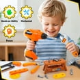 thumbnail image 4 of JoyStone 42PCS Tool Set Toddler Beginner Tool Set with Tool Box & Toy Chainsaw & Drill,Pretend Play Toys, Gifts for 3-7 Kids, Yellow, 4 of 10