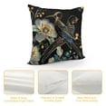 thumbnail image 4 of Golden Hummingbird Pattern Pillow Cover 20X20 Inch Cute Bird Wild Animal Square Throw Pillow Cover for Teens Adult Bedroom Decor Black Leaves Modern Plant Decorative Cushion Cover,2 Pack, 4 of 5