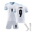 thumbnail image 1 of 2022 nueva camiseta de fútbol para niños 9 # L.suarez 21 # E.cavani pantalones cortos de moda camisetas de fútbol traje calcetines protectores/set-9 blanco-20 BmatwkZeng Bmatwk Jersey, 1 of 2