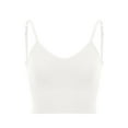 thumbnail image 4 of Spencer Women's Cami Bra Padded Bralettes Seamless Sports Bra Spaghetti Strap Bra Top Solid Bandeau Yoga Workout Tank "White", 4 of 11
