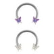 thumbnail image 1 of 2x Mariposa Ceja Pendiente Joyería Púrpura Sunnimix Anillos en la nariz, 1 of 8
