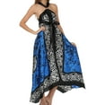 thumbnail image 3 of Sakkas Silky Wrap Halter Handkerchief Hem Maxi Dress - RoyalBlue - One Size, 3 of 4
