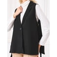 thumbnail image 4 of DARING DIVA Women's Sleeveless Vest Blazer Lapel Collar Jacket Vests M Black, 4 of 6