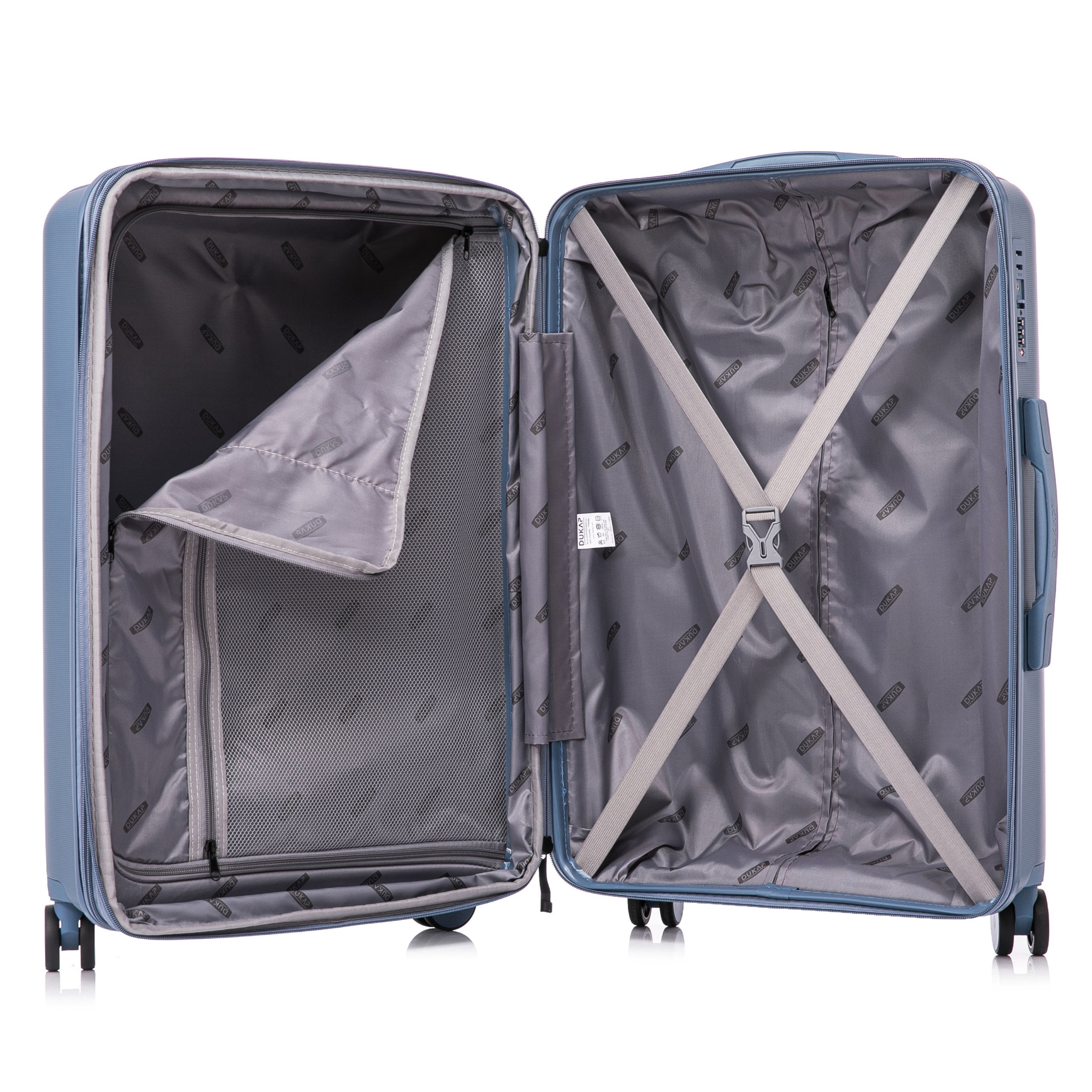 DUKAP AIRLEY 28" Lightweight Hardside Checked Luggage with Spinner Wheels, Handle and Trolley, Blue