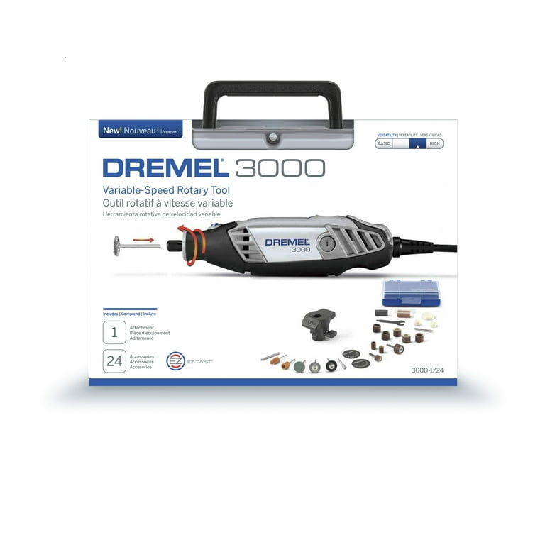 Dremel 3000-1/24 1 Attachment/24 Accessories Rotary Tool with Flex Shaft Rotary  Tool Attachment with Comfort Grip and 36” Long Cable 