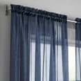 thumbnail image 4 of Eclipse Emina Crushed Sheer Voile Rod Pocket, Single Curtain Panel, 52"x 84", Navy, 4 of 8