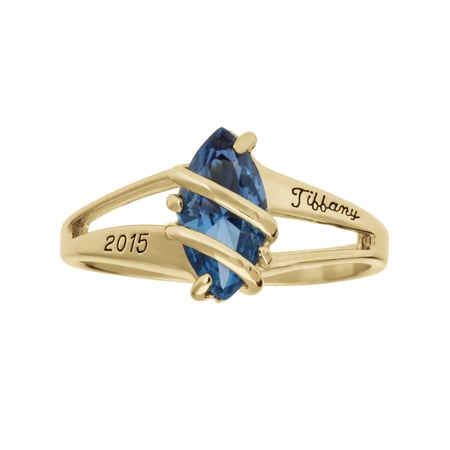 Personalized Family Jewelry Women's Mystique Class Ring available in Valadium, Silver Plus, 10kt Yellow Gold