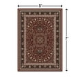 thumbnail image 4 of Pentantan 5'x7' Area Rug for Living Room, Red Retro Style Washable Rug with Anti-Slip Backing, 4 of 9